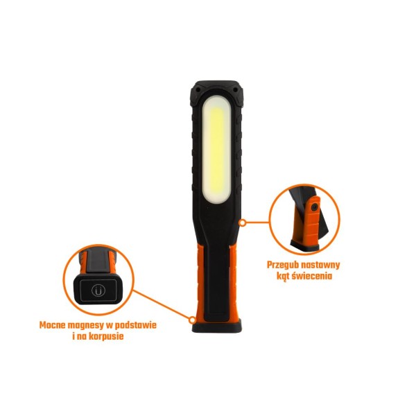Lampa warsztatowa, latarka LED COB XPG LED-0101 | Exvi