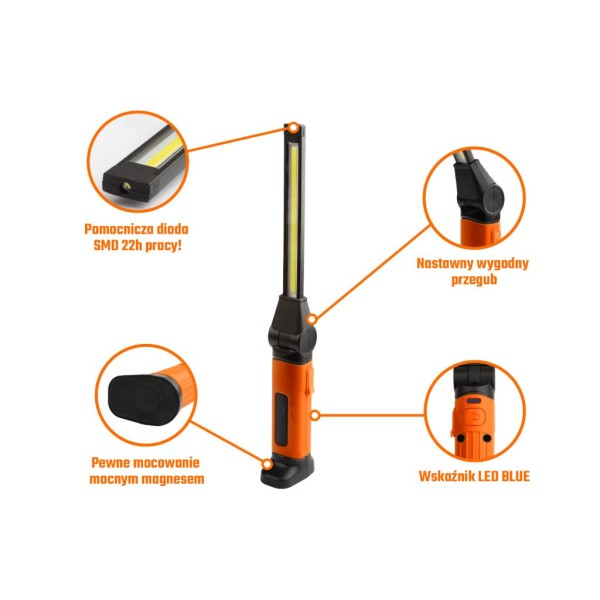 Lampa warsztatowa, LED COB łamana LED-0076 | Exvi