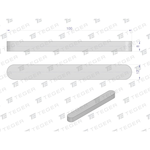 Wpust pryzmatyczny 12x8x100 TEGER WPP-12X8X100 | Exvi