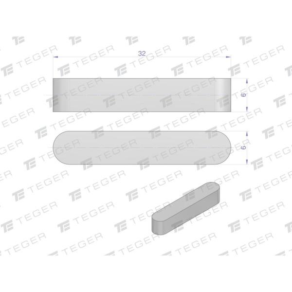 Wpust pryzmatyczny 6x6x32 TEGER WPP-6X6X32 | Exvi