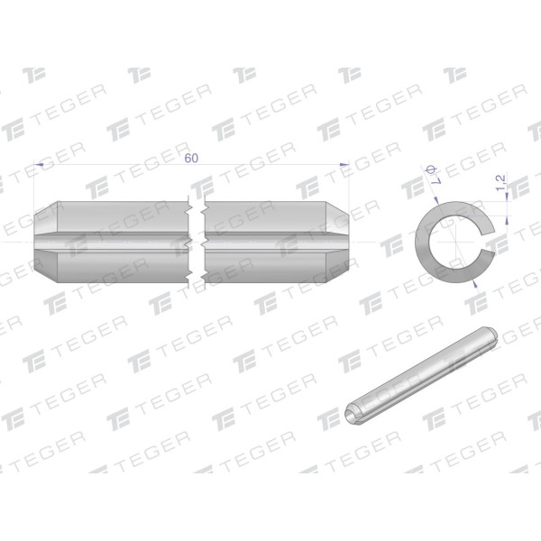 Kołek sprężysty 7x60 TEGER, (sprzedawane KO-7X60 | Exvi