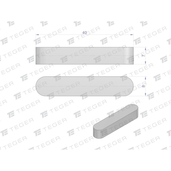Wpust pryzmatyczny 8x7x40 TEGER WPP-8X7X40 | Exvi