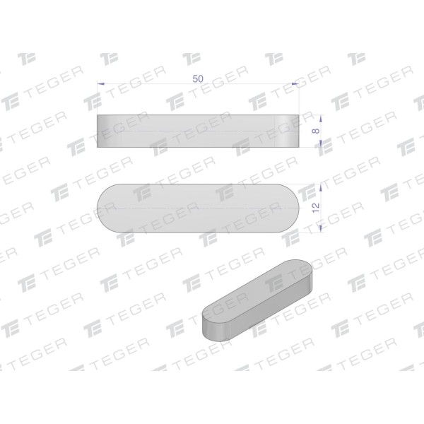 Wpust pryzmatyczny 12x8x50 TEGER WPP-12X8X50 | Exvi
