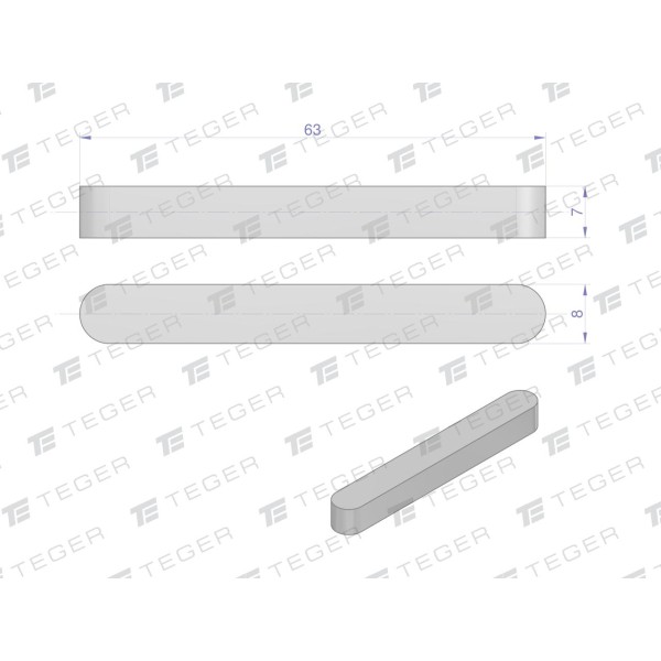 Wpust pryzmatyczny 8x7x63 TEGER WPP-8X7X63 | Exvi