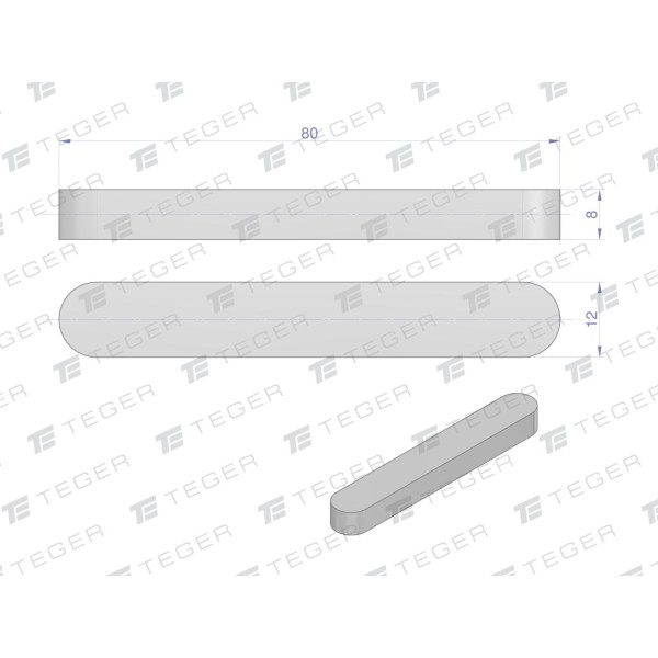 Wpust pryzmatyczny 12x8x80 TEGER WPP-12X8X80 | Exvi
