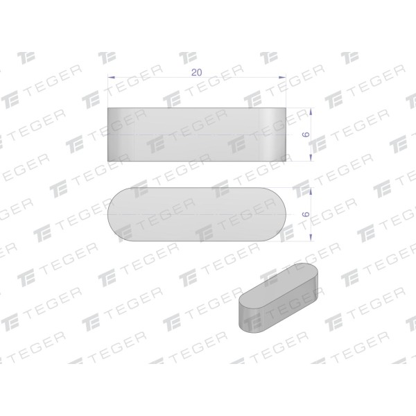 Wpust pryzmatyczny 6x6x20 TEGER WPP-6X6X20 | Exvi