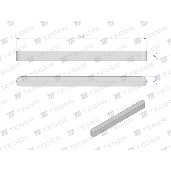 Wpust pryzmatyczny 6x6x80 TEGER WPP-6X6X80 | Exvi