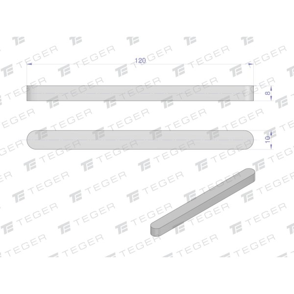 Wpust pryzmatyczny 10x8x120 TEGER WPP-10X8X120 | Exvi