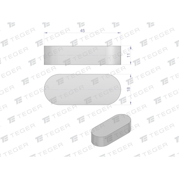 Wpust pryzmatyczny 18x11x45 TEGER WPP-18X11X45 | Exvi