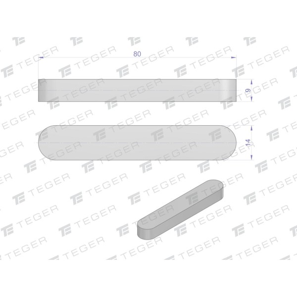 Wpust pryzmatyczny 14x9x80 TEGER WPP-14X9X80 | Exvi
