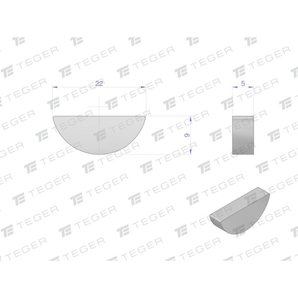 Wpust czółenkowy 5x9 TEGER, (sprzedawane WPC-5X9 | Exvi