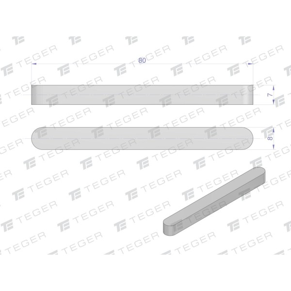 Wpust pryzmatyczny 8x7x80 TEGER WPP-8X7X80 | Exvi
