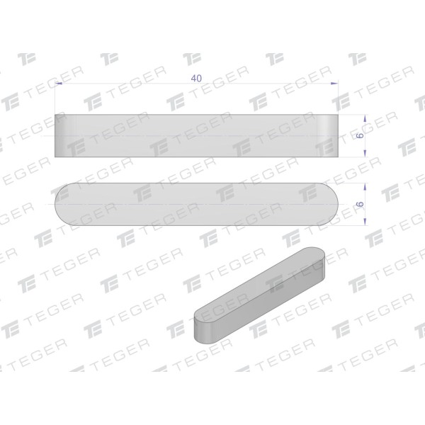Wpust pryzmatyczny 6x6x40 TEGER WPP-6X6X40 | Exvi