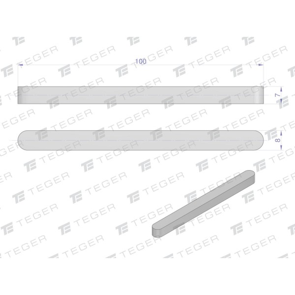Wpust pryzmatyczny 8x7x100 TEGER WPP-8X7X100 | Exvi