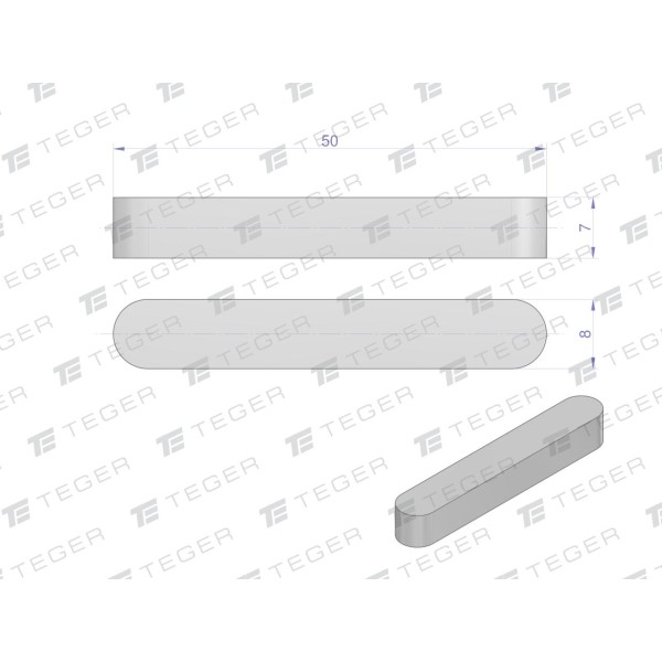 Wpust pryzmatyczny 8x7x50 TEGER WPP-8X7X50 | Exvi