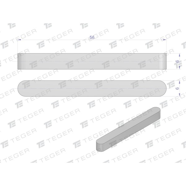 Wpust pryzmatyczny 6x6x56 TEGER WPP-6X6X56 | Exvi