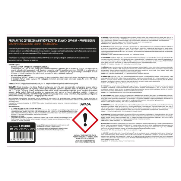 Preparat do czyszczenia filtrów cząstek SR1039 | Exvi