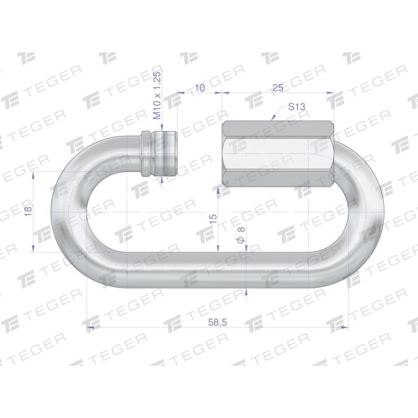 Ogniwo skręcane 8mm TEGER, (sprzedawane po 10) OS-8 | Exvi