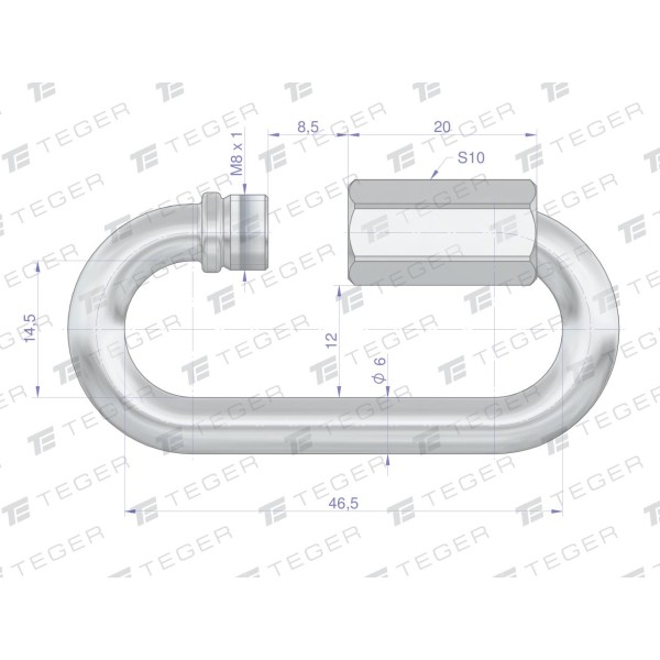 Ogniwo skręcane 6mm TEGER, (sprzedawane po 25) OS-6 | Exvi