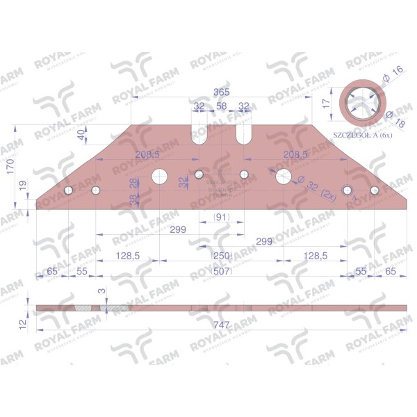 Płoza, długa obracalna P&L, zastosowanie RF-073609 | Exvi