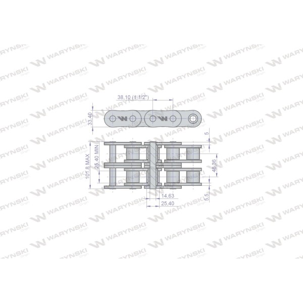 Łańcuch rolkowy 24B-2-35Ps obrotu L24B2-35PS | Exvi
