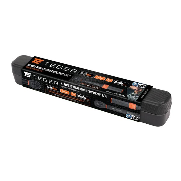 Klucz dynamometryczny, 1/4" 5-25Nm 72T / KDT002 | Exvi