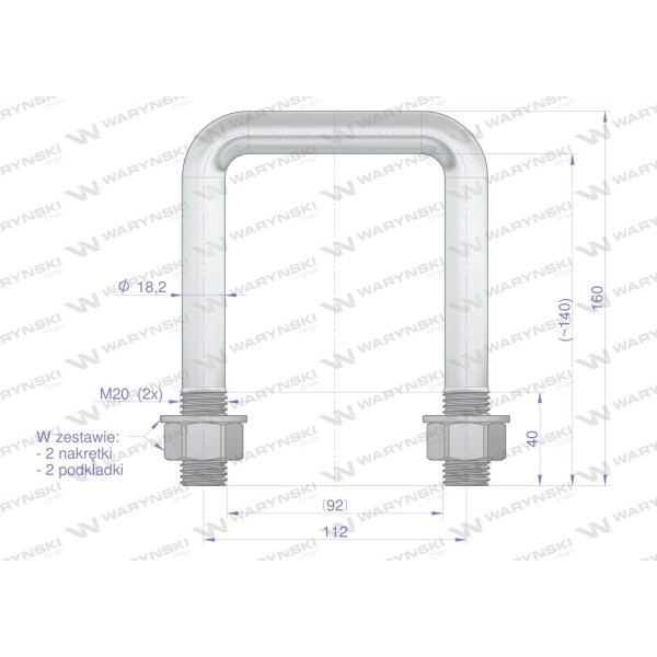 Jarzmo, Cybant, M20-92x140, 1516001130 M20-90X140 | Exvi