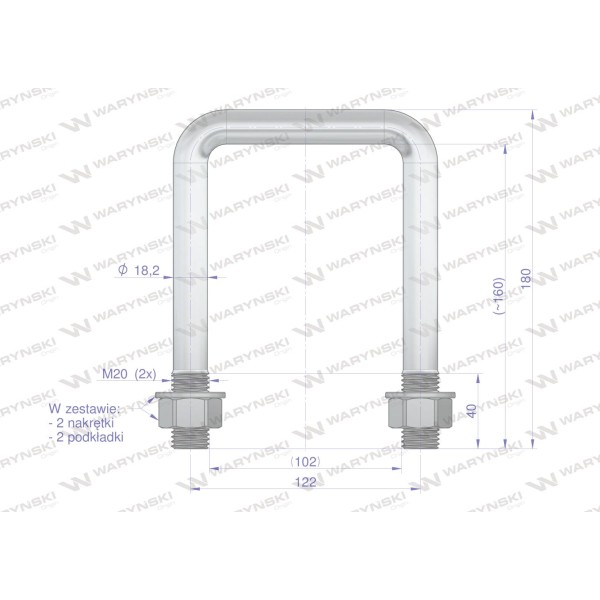 Jarzmo, Cybant, M20 102x160, Waryński M20-100X160 | Exvi