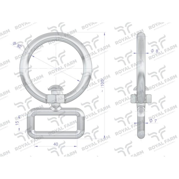 Okrętka, obroży Jałówka 8mm do pasa 4cm RF-96552040 | Exvi