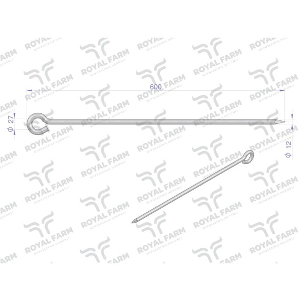 Pal, pastwiskowy do łańcucha fi 12x600 RF-97412600 | Exvi