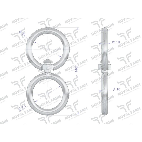 Okrętka, obroży Byk 10mm do pasa 5cm RF-96552020 | Exvi