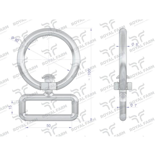 Okrętka, obroży Krowa 8mm do pasa 5cm RF-96552030 | Exvi