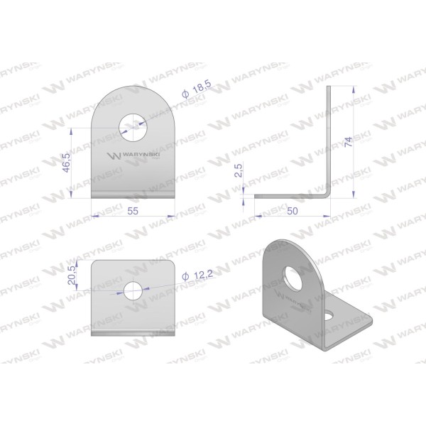 Uchwyt (tablica) pojedynczy U1EUR-18 | Exvi