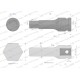 Nasadka udarowa 1/2", imbusowa 14mm hex H14 WMU234 | Exvi