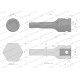 Nasadka udarowa 1/2", imbusowa 10mm hex H10 WMU230 | Exvi