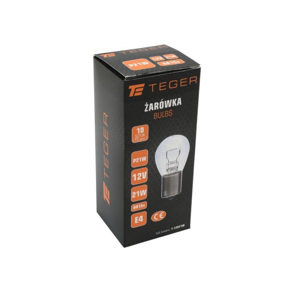 Żarówka 12V 21W BA15s TEGER, (sprzedawane 12V21W | Exvi