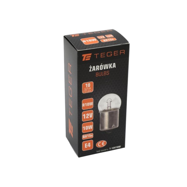Żarówka 12V/10W BA15s TEGER, (sprzedawane 12V10W | Exvi