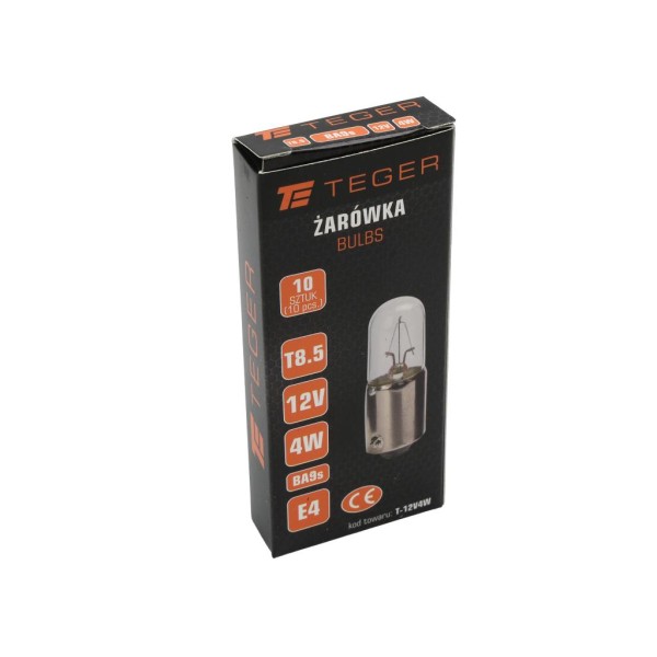 Żarówka 12V 4W BA9s TEGER, (sprzedawane po 10) 12V4W | Exvi