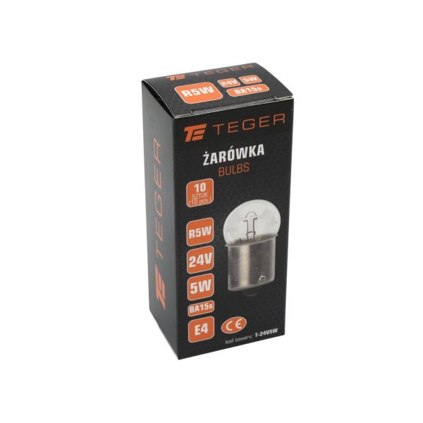 Żarówka 24V 5W BA15s TEGER, (sprzedawane po 10) 24V5W | Exvi