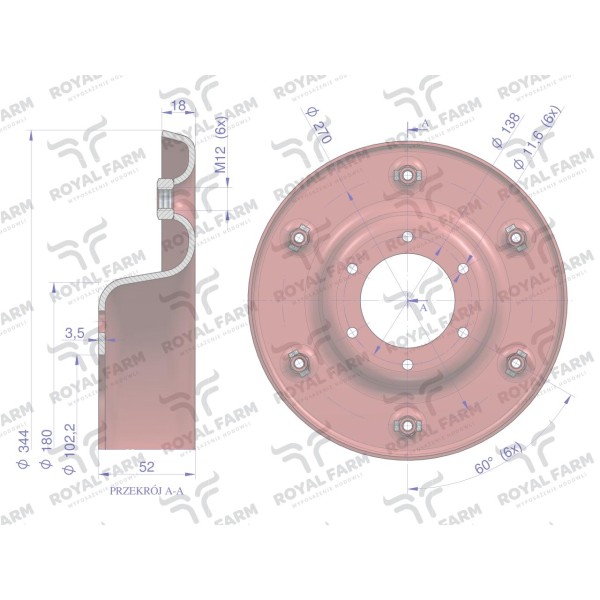 Talerz oporowy, Kosiarka rotacyjna RF-5036010340 | Exvi