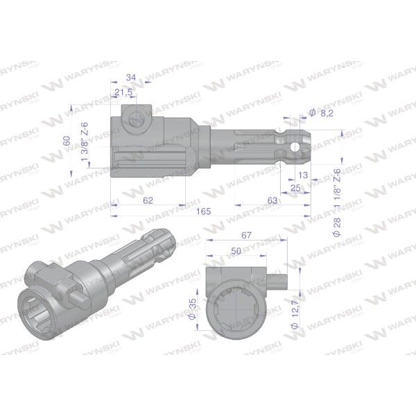 Redukcja adapter na trzpień 1 3/8" 6 wpustów W246602 | Exvi