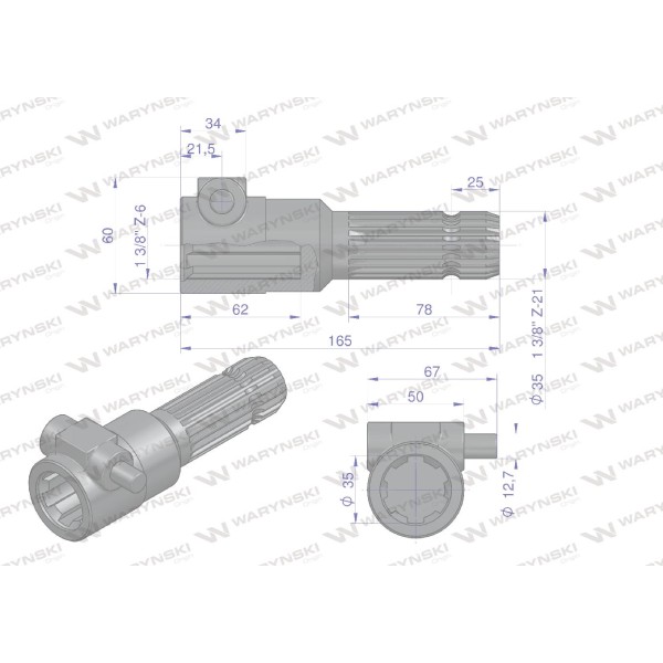 Redukcja adapter na trzpień 1 3/8" 6 wpustów W246603 | Exvi