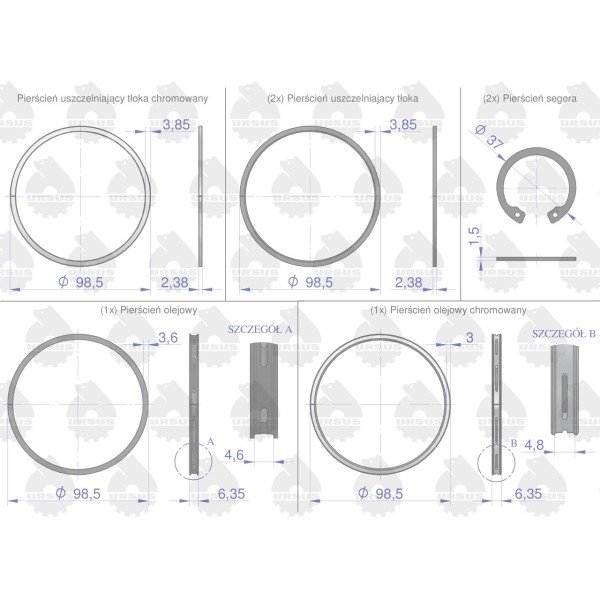 Zestaw naprawczy silnika 31358348, 0437990 ZNMF4HKU | Exvi