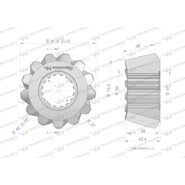 Koło talerzowe z kołem atakującym 53/13z 59/11-253/3 | Exvi