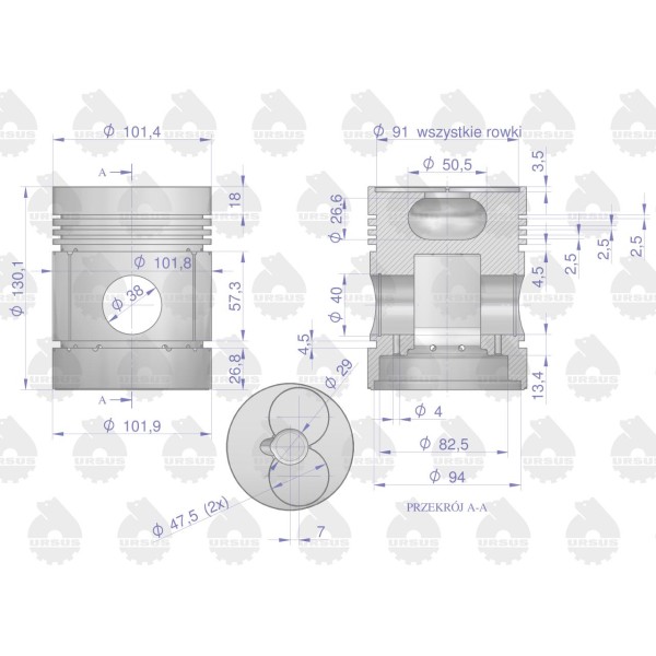 Zestaw naprawczy silnika C-330 (komplet) 50/00-001/0 | Exvi