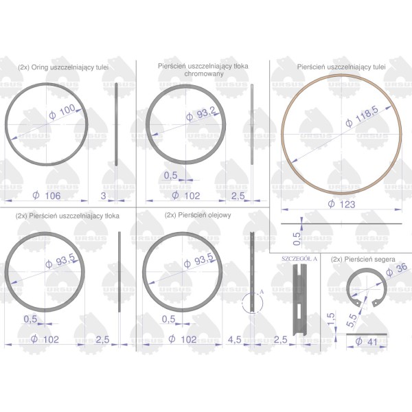 Zestaw naprawczy silnika C-330 (komplet) 50/00-001/0 | Exvi