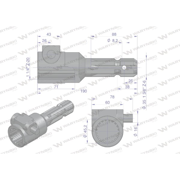 Redukcja adapter na trzpień 1 3/4" 20 W246606 | Exvi