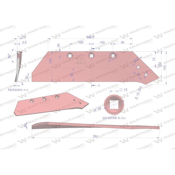 Lemiesz, prawy 16", zastosowanie Akpil WSM 40 701301 | Exvi