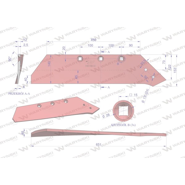 Lemiesz, prawy 18", zastosowanie Akpil WSM 43 801301 | Exvi