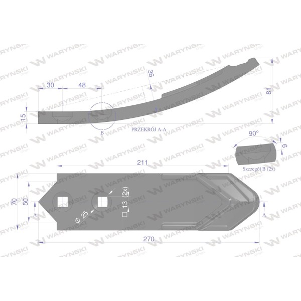 Dziób redlica, napawana, zastosowanie 2111200020N | Exvi